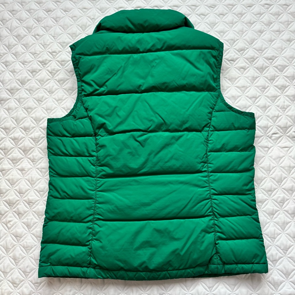 Lands' End Down Puffer Vest Snap Button Emerald Green Size Small - Picture 8 of 13